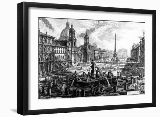 View of the Piazza Navona, from the 'Views of Rome' Series, C.1760-Giovanni Battista Piranesi-Framed Giclee Print