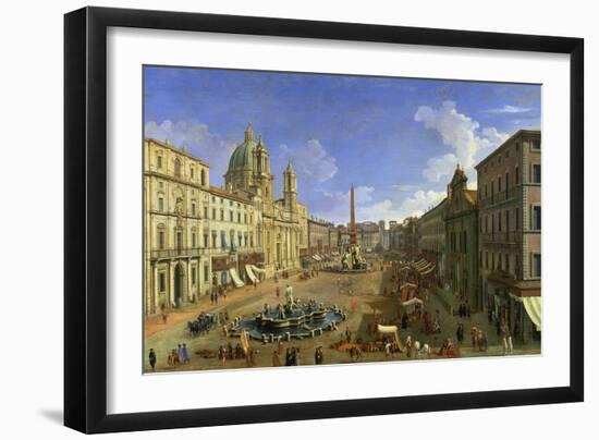 View of the Piazza Navona, Rome-Canaletto-Framed Giclee Print