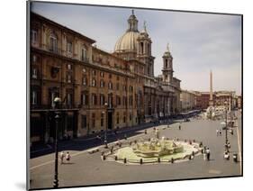 View of the Piazza with the Fountain of the Four Rivers, 1648-51 and the Moro Fountain, 1653-5-Giovanni Lorenzo Bernini-Mounted Giclee Print