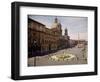 View of the Piazza with the Fountain of the Four Rivers, 1648-51 and the Moro Fountain, 1653-5-Giovanni Lorenzo Bernini-Framed Giclee Print