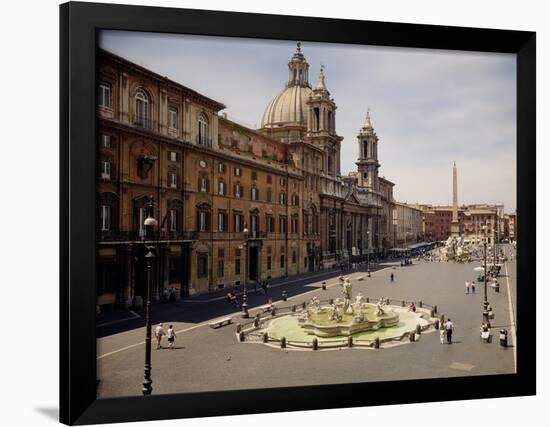 View of the Piazza with the Fountain of the Four Rivers, 1648-51 and the Moro Fountain, 1653-5-Giovanni Lorenzo Bernini-Framed Giclee Print