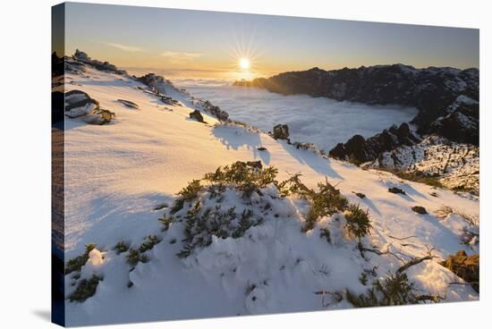 View of the Pico De La Nieve, Caldera De Taburiente, Island La Palma, Canary Islands, Spain-Rainer Mirau-Stretched Canvas