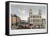 View of the Place De L'Eglise Saint-Sulpice-Courvoisier and Bocquet-Framed Stretched Canvas