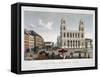 View of the Place De L'Eglise Saint-Sulpice-Courvoisier and Bocquet-Framed Stretched Canvas