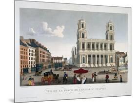 View of the Place De L'Eglise Saint-Sulpice-Courvoisier and Bocquet-Mounted Giclee Print