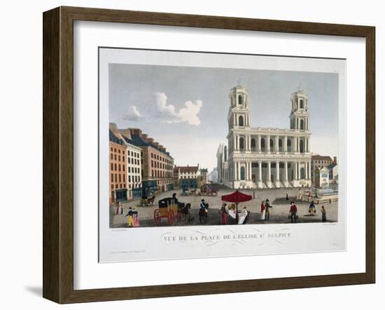 View of the Place De L'Eglise Saint-Sulpice-Courvoisier and Bocquet-Framed Giclee Print