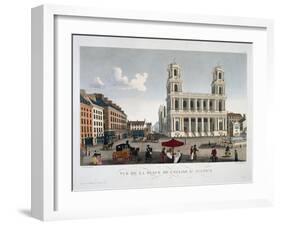 View of the Place De L'Eglise Saint-Sulpice-Courvoisier and Bocquet-Framed Giclee Print