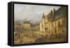 View of the Place De L'Hotel De Ville, Saint-Omer, 1832-Charles Goureau-Framed Stretched Canvas