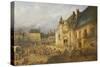View of the Place De L'Hotel De Ville, Saint-Omer, 1832-Charles Goureau-Stretched Canvas