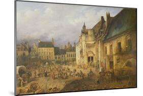 View of the Place De L'Hotel De Ville, Saint-Omer, 1832-Charles Goureau-Mounted Giclee Print