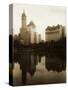 View of the Plaza Hotel, the Savoy Hotel and the Sherry-Netherland Hotel Reflected in the Water-null-Stretched Canvas