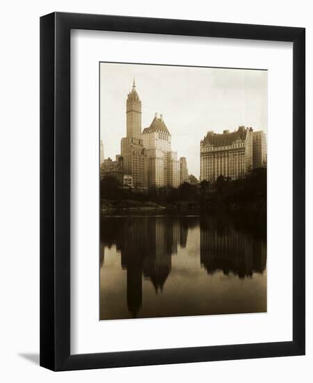 View of the Plaza Hotel, the Savoy Hotel and the Sherry-Netherland Hotel Reflected in the Water-null-Framed Photographic Print