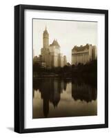 View of the Plaza Hotel, the Savoy Hotel and the Sherry-Netherland Hotel Reflected in the Water-null-Framed Photographic Print