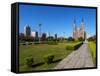 View of the Plaza Moreno and the Cathedral of La Plata, La Plata, Buenos Aires Province, Argentina,-Karol Kozlowski-Framed Stretched Canvas
