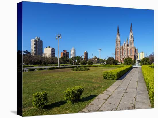 View of the Plaza Moreno and the Cathedral of La Plata, La Plata, Buenos Aires Province, Argentina,-Karol Kozlowski-Stretched Canvas