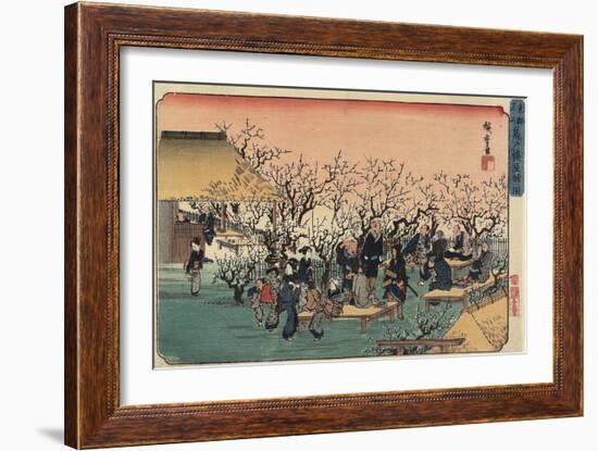 View of the Plum Garden at Kameido, 1832-1834-Utagawa Hiroshige-Framed Giclee Print