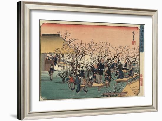 View of the Plum Garden at Kameido, 1832-1834-Utagawa Hiroshige-Framed Giclee Print