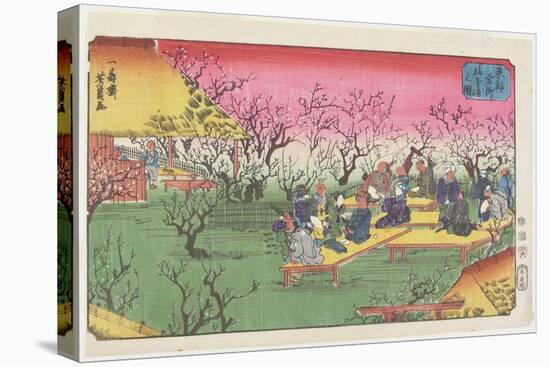 View of the Plum Garden at Umeyashiki, June 1853-Utagawa Yoshikazu-Stretched Canvas