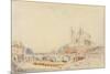 View of the Pont De La Tournelle and Notre-Dame De Paris-Albert-Charles Lebourg-Mounted Giclee Print