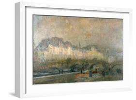 View of the Pont Neuf and the Ile De La Cite, Paris, Late 19Th/Early 20th Century-Albert Lebourg-Framed Giclee Print