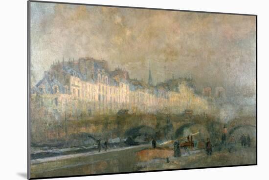 View of the Pont Neuf and the Ile De La Cite, Paris, Late 19Th/Early 20th Century-Albert Lebourg-Mounted Giclee Print