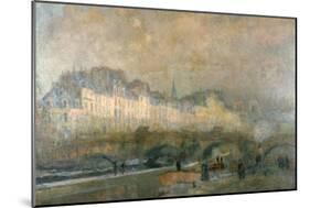 View of the Pont Neuf and the Ile De La Cite, Paris, Late 19Th/Early 20th Century-Albert Lebourg-Mounted Giclee Print