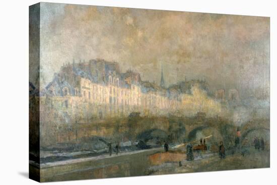 View of the Pont Neuf and the Ile De La Cite, Paris, Late 19Th/Early 20th Century-Albert Lebourg-Stretched Canvas