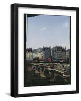 View of the Pont Neuf, c.1845-Joseph Eusebie Prevot-Framed Giclee Print