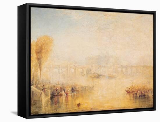 View of the Pont Neuf, Paris-J. M. W. Turner-Framed Stretched Canvas