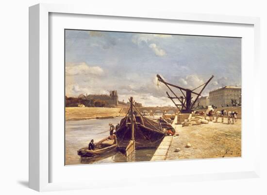 View of the Pont Royal, Paris-Johan-Barthold Jongkind-Framed Giclee Print