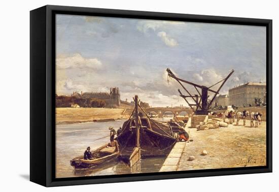 View of the Pont Royal, Paris-Johan-Barthold Jongkind-Framed Stretched Canvas