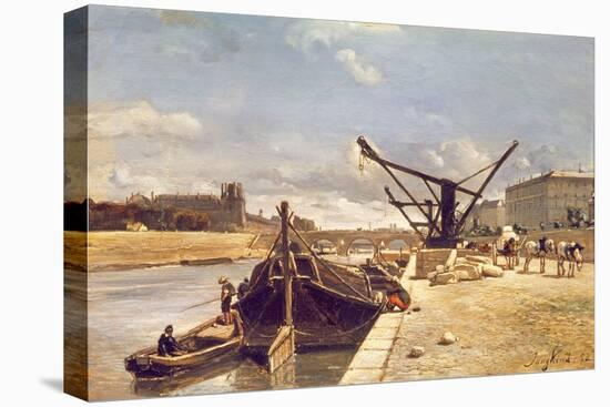 View of the Pont Royal, Paris-Johan-Barthold Jongkind-Stretched Canvas