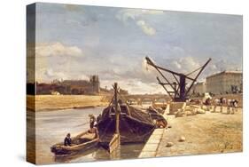 View of the Pont Royal, Paris-Johan-Barthold Jongkind-Stretched Canvas