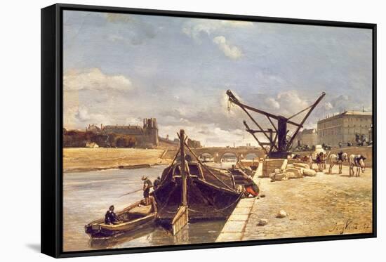 View of the Pont Royal, Paris-Johan-Barthold Jongkind-Framed Stretched Canvas