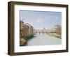 View of the Ponte and Castel Sant'Angelo in Rome-Christoffer-wilhelm Eckersberg-Framed Giclee Print