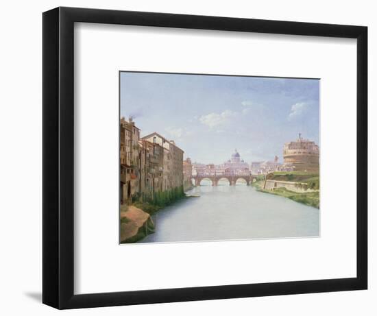View of the Ponte and Castel Sant'Angelo in Rome-Christoffer-wilhelm Eckersberg-Framed Giclee Print