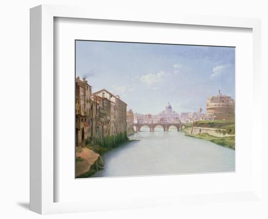 View of the Ponte and Castel Sant'Angelo in Rome-Christoffer-wilhelm Eckersberg-Framed Giclee Print