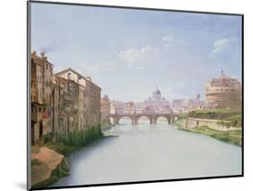 View of the Ponte and Castel Sant'Angelo in Rome-Christoffer-wilhelm Eckersberg-Mounted Giclee Print