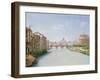 View of the Ponte and Castel Sant'Angelo in Rome-Christoffer-wilhelm Eckersberg-Framed Giclee Print