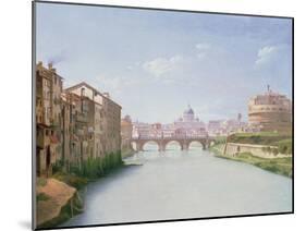 View of the Ponte and Castel Sant'Angelo in Rome-Christoffer-wilhelm Eckersberg-Mounted Giclee Print