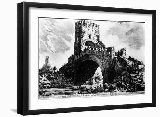 View of the Ponte Salario, from the 'Views of Rome' Series, C.1760-Giovanni Battista Piranesi-Framed Giclee Print