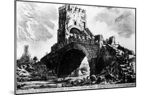 View of the Ponte Salario, from the 'Views of Rome' Series, C.1760-Giovanni Battista Piranesi-Mounted Giclee Print