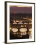 View of the Ponte Vecchio and River Arno in Evening Light from the Piazzale Michelangelo, Florence,-Peter Barritt-Framed Photographic Print