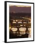 View of the Ponte Vecchio and River Arno in Evening Light from the Piazzale Michelangelo, Florence,-Peter Barritt-Framed Photographic Print