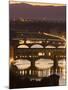 View of the Ponte Vecchio and River Arno in Evening Light from the Piazzale Michelangelo, Florence,-Peter Barritt-Mounted Photographic Print