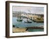 View of the Port of Dieppe, C.1860 (Painting)-Leon Auguste Asselineau-Framed Giclee Print