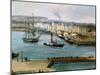 View of the Port of Dieppe, C.1860 (Painting)-Leon Auguste Asselineau-Mounted Giclee Print