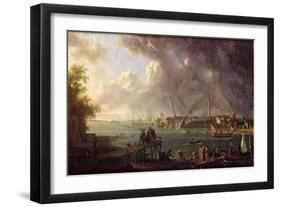 View of the Port of Lorient-Jean-Francois Hue-Framed Giclee Print