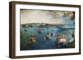 View of the Port of Naples, Ca, 1560-Pieter Bruegel the Elder-Framed Giclee Print