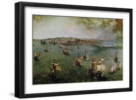 View of the Port of Naples, circa 1550-69-Pieter Bruegel the Elder-Framed Giclee Print